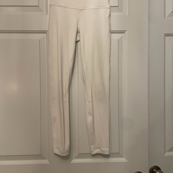 White lulu lemon leggings. Gently used. In perfectly good shape! - Picture 1 of 3